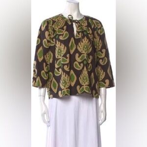 EUC Calypso St. Barth Islegence Printed Cotton Top size L